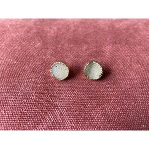 Geode Stud Earrings with Gold Accent